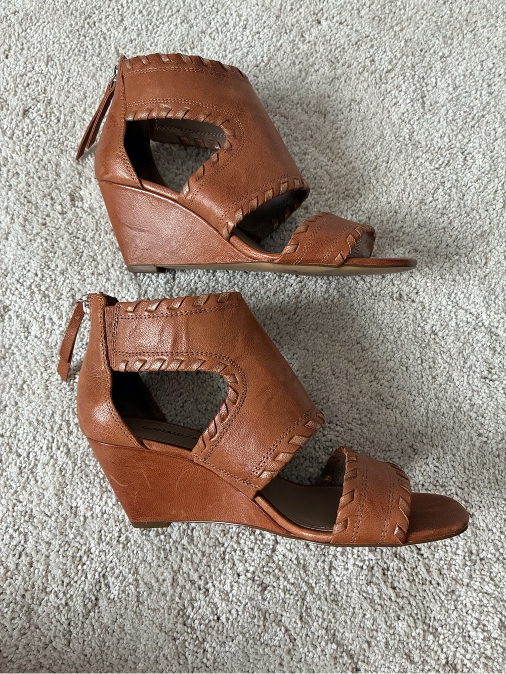 Donald Pliner Brown Leather Wedge Sandals